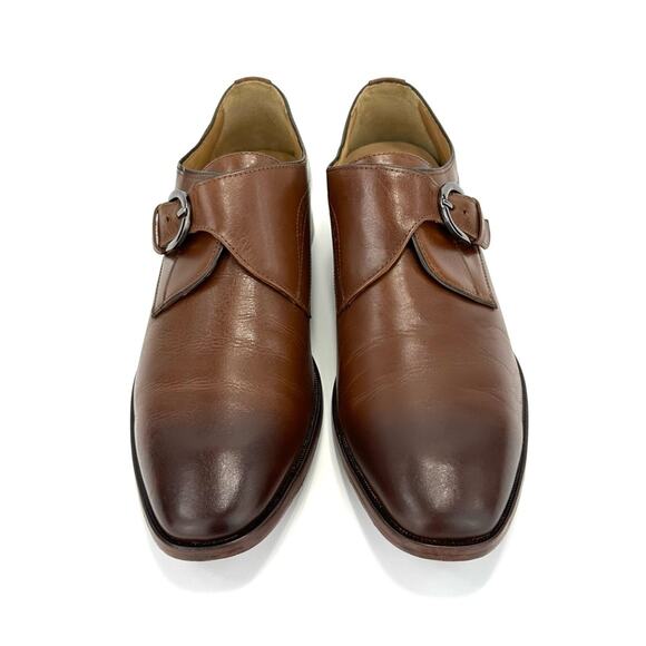 Johnston & Murphy Men Monk Strap Dress Shoes Sz 11M McClain Brown Leather Almond - Picture 3 of 14